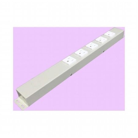E-DUSTRY INC e-dustry EPS-H01605NVG1 5 Outlet Hardwired Power Strip; 16 in. - Ivory & White EPS-H01605NVG1